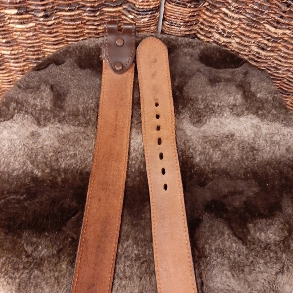 Chambers Belt Co. Top Grain Steer Hide Leather Belt 38 Tooled Floral Belt Boho main image 7